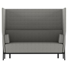 Alias 863 Eleven High Back Two Seater Sofa in Grey with Black Lacquered Frame