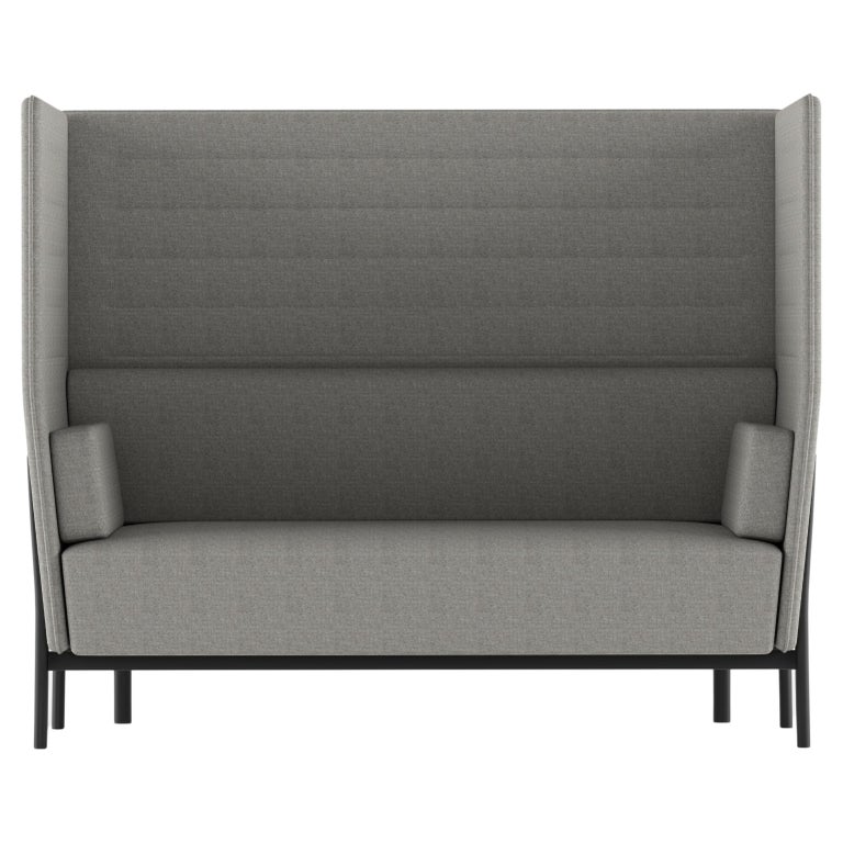Alias 863 Eleven High Back Two Seater Sofa in Grey with Black Lacquered