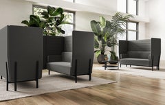 Alias 867 Eleven High Back Privacy 2 Seater Sofa in Blue & Sand Lacquered Frame