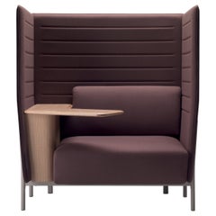 Alias 869 Eleven High Back Work One-seater Sofa w Small Table in Lacquered Frame