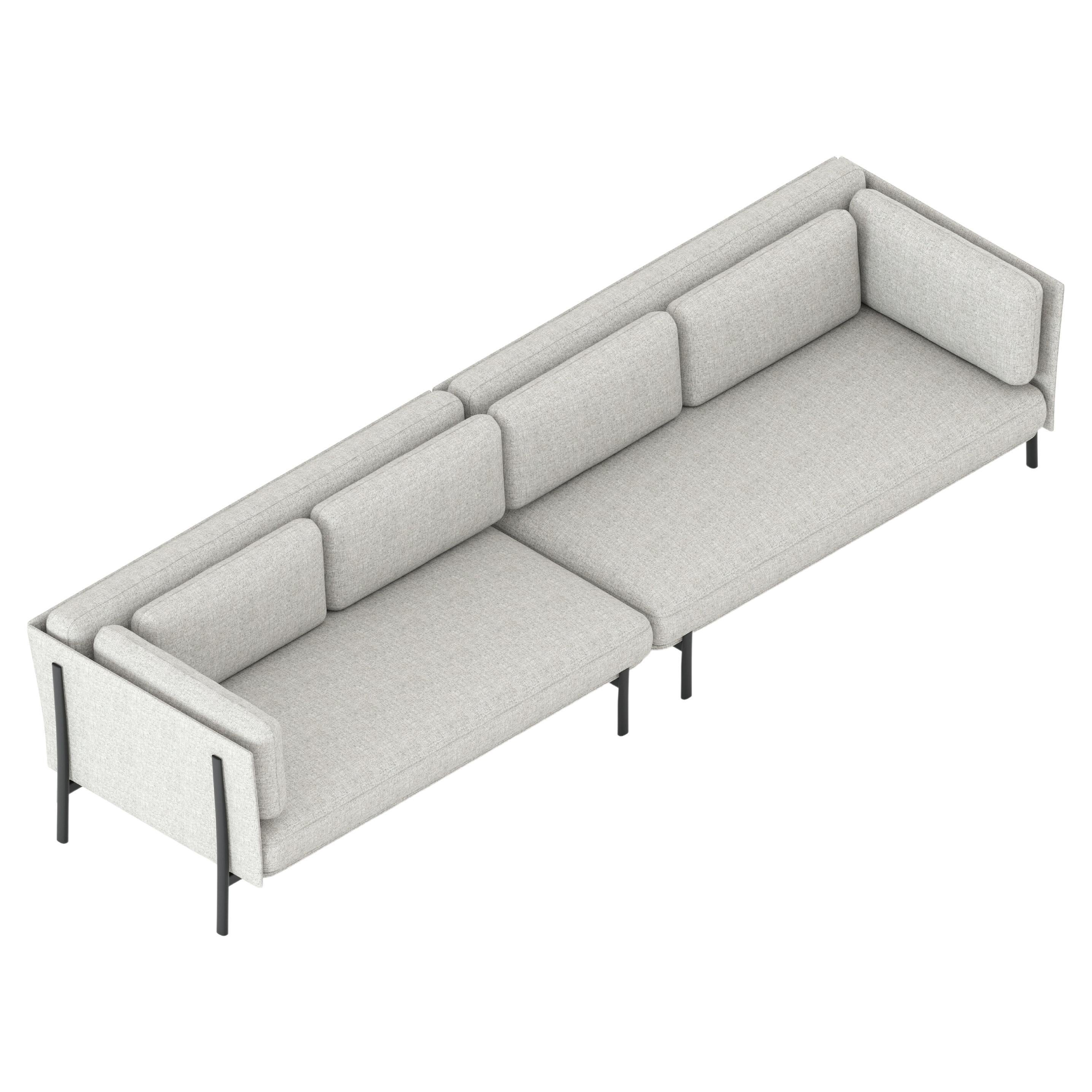 Alias 883 DX+SX Twelve Angular Sofa Set in Grey with Lacquered Aluminum Frame For Sale
