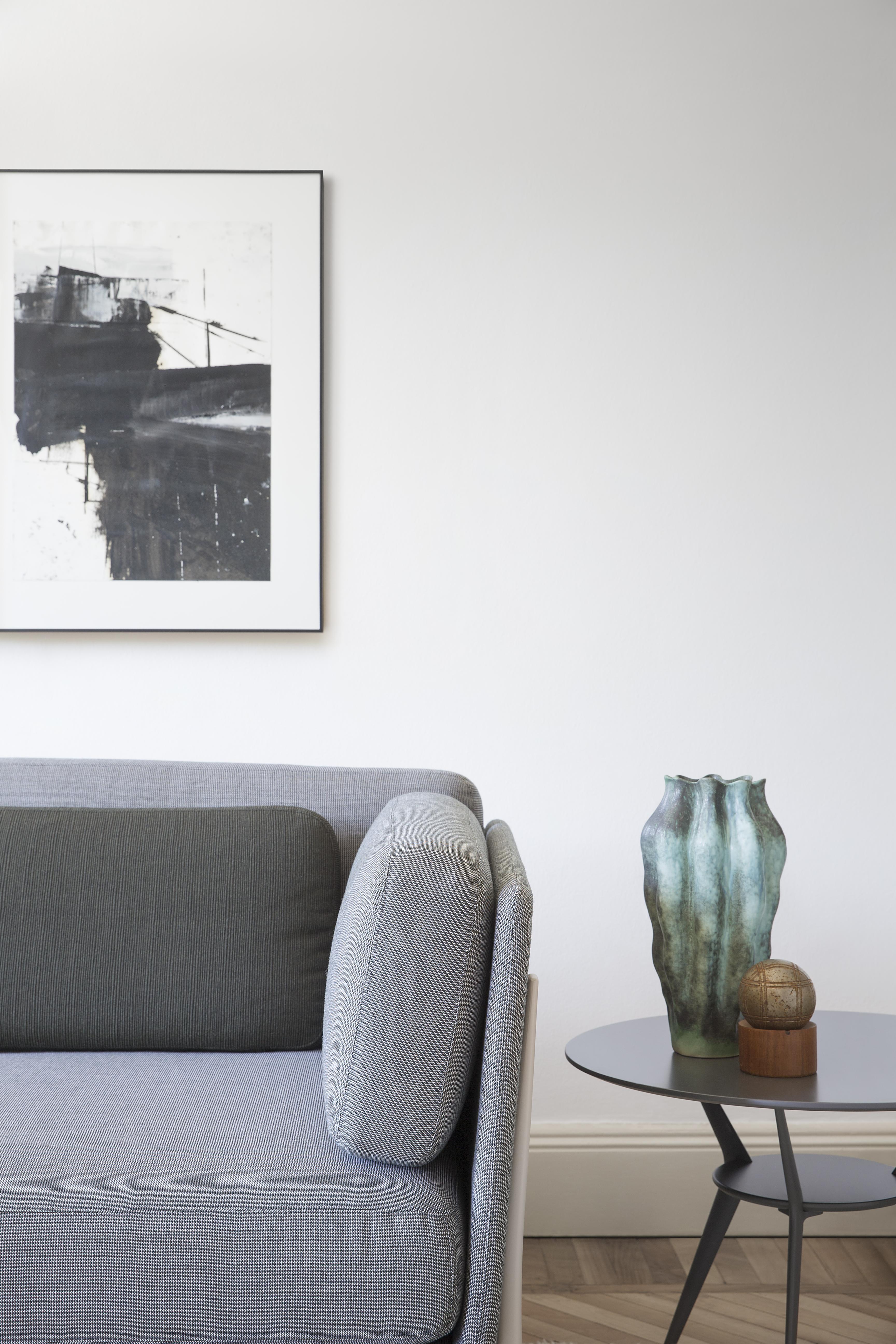 Italian Alias 883SX + 884SX Twelve Sofa Set in Grey with Black Lacquered Aluminum Frame For Sale