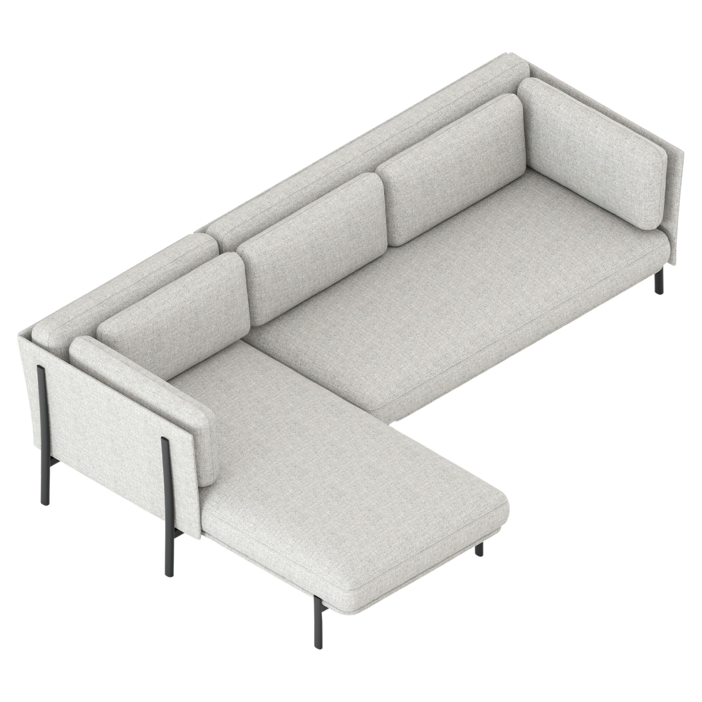 Alias 883SX + 884SX Twelve Sofa Set in Grey with Black Lacquered Aluminum Frame For Sale