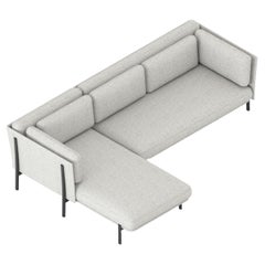 Alias 883SX + 884SX Zwölf-Sofa-Set in Grau mit schwarz lackiertem Aluminiumrahmen