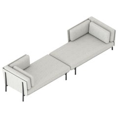 Ensemble de douze canapés Dormeuse en gris avec cadre en aluminium laqué Alias 884 DX+SX