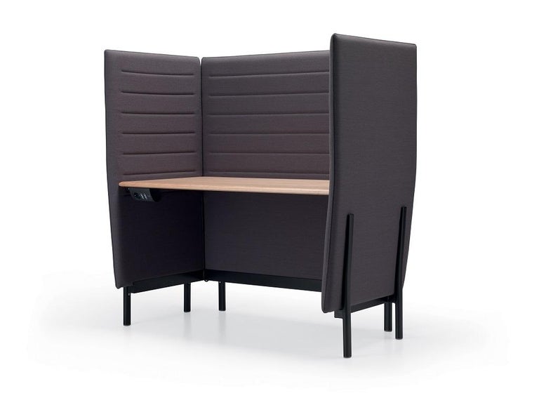 Alias 885 Large Eleven High Desk in Natural Oak and Black Lacquered