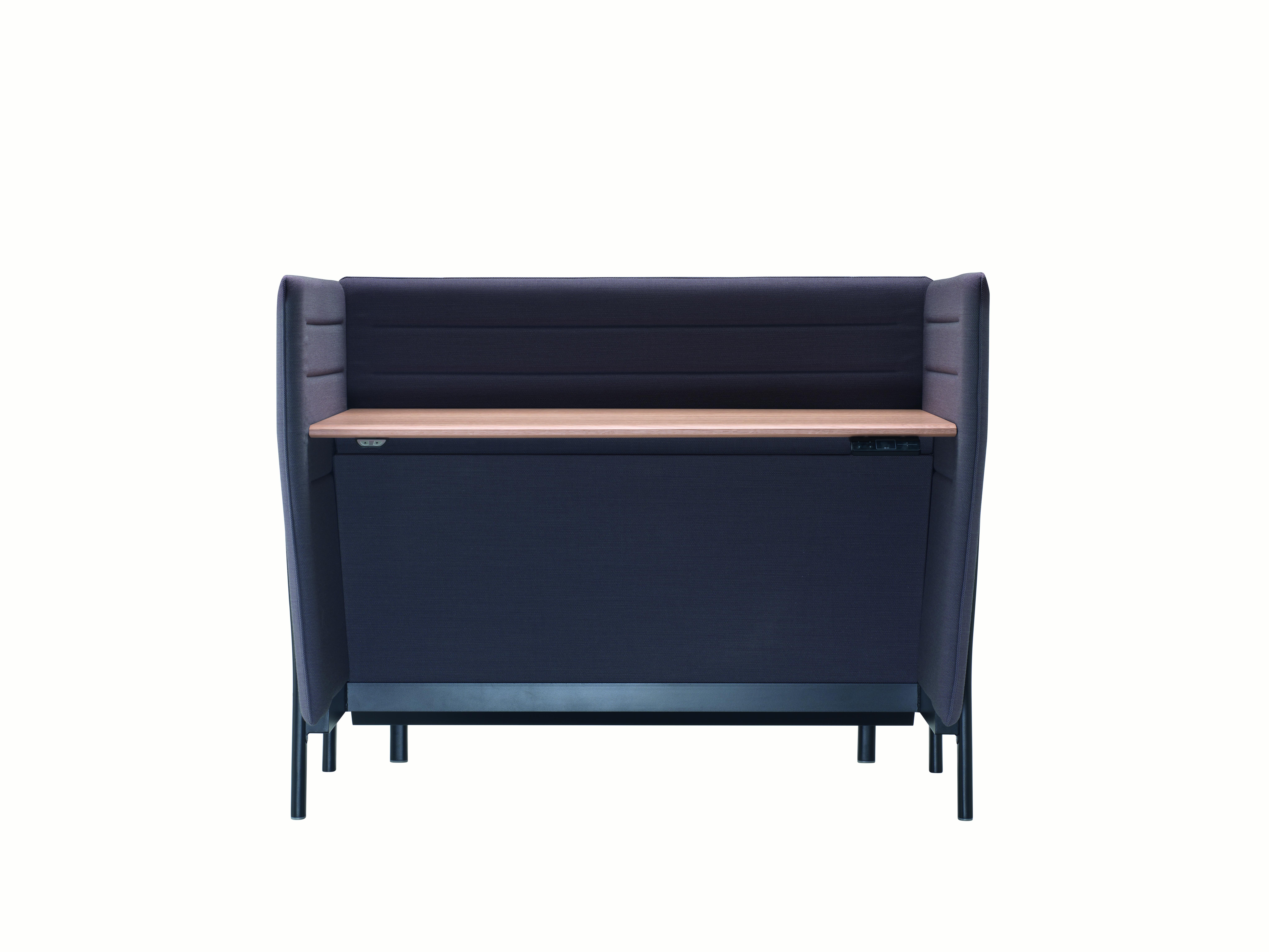Alias 886 Small Eleven High Desk Adjustable with Oak Top and Upholstered Panels by PearsonLloyd

Desk. Structure with legs in die-cast aluminium and frame in steel lacquered or polished.Panels covered with fabric.Height adjustable top in MDF oak