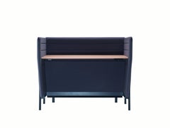 Alias 886 Small Eleven High Desk Adjustable with Oak Top and Upholstered Panels