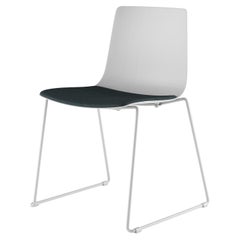 Alias 89A Slim Chair Sledge Soft with Small Pad in Black & Lacquered Steel Frame