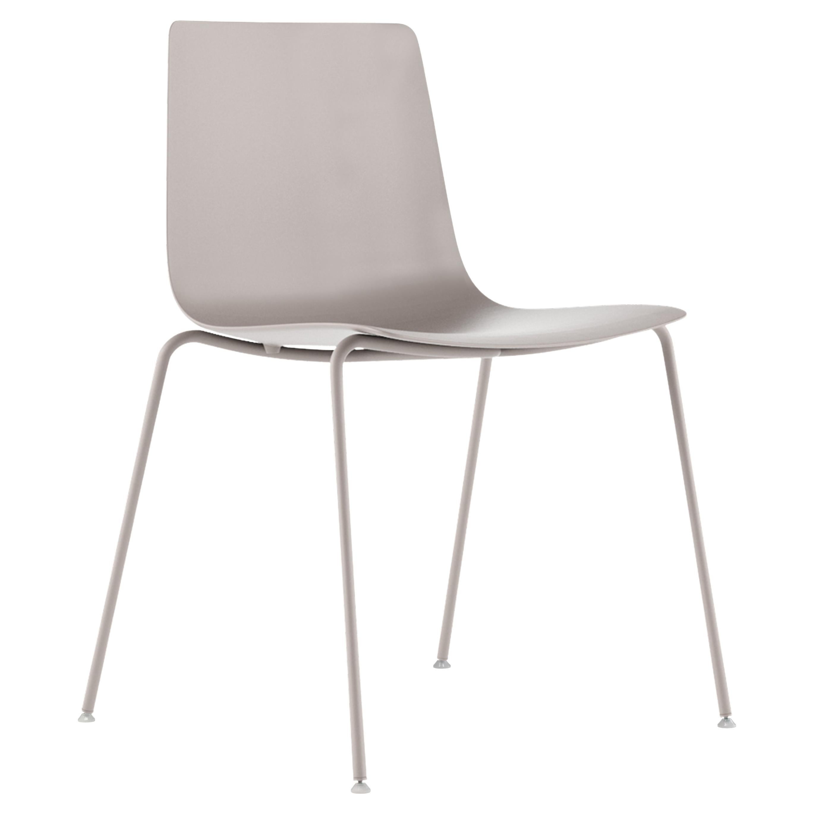 Alias 89C Slim Chair 4 in Sand Polypropylene Seat with Lacquered Steel Frame For Sale