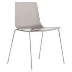 Alias 89C Slim Chair 4 in Sand Polypropylene Seat with Lacquered Steel Frame