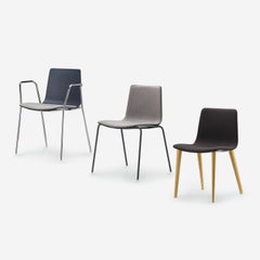 Alias 89C Slim Chair 4 Soft M con sedile imbottito grigio e struttura in acciaio laccato