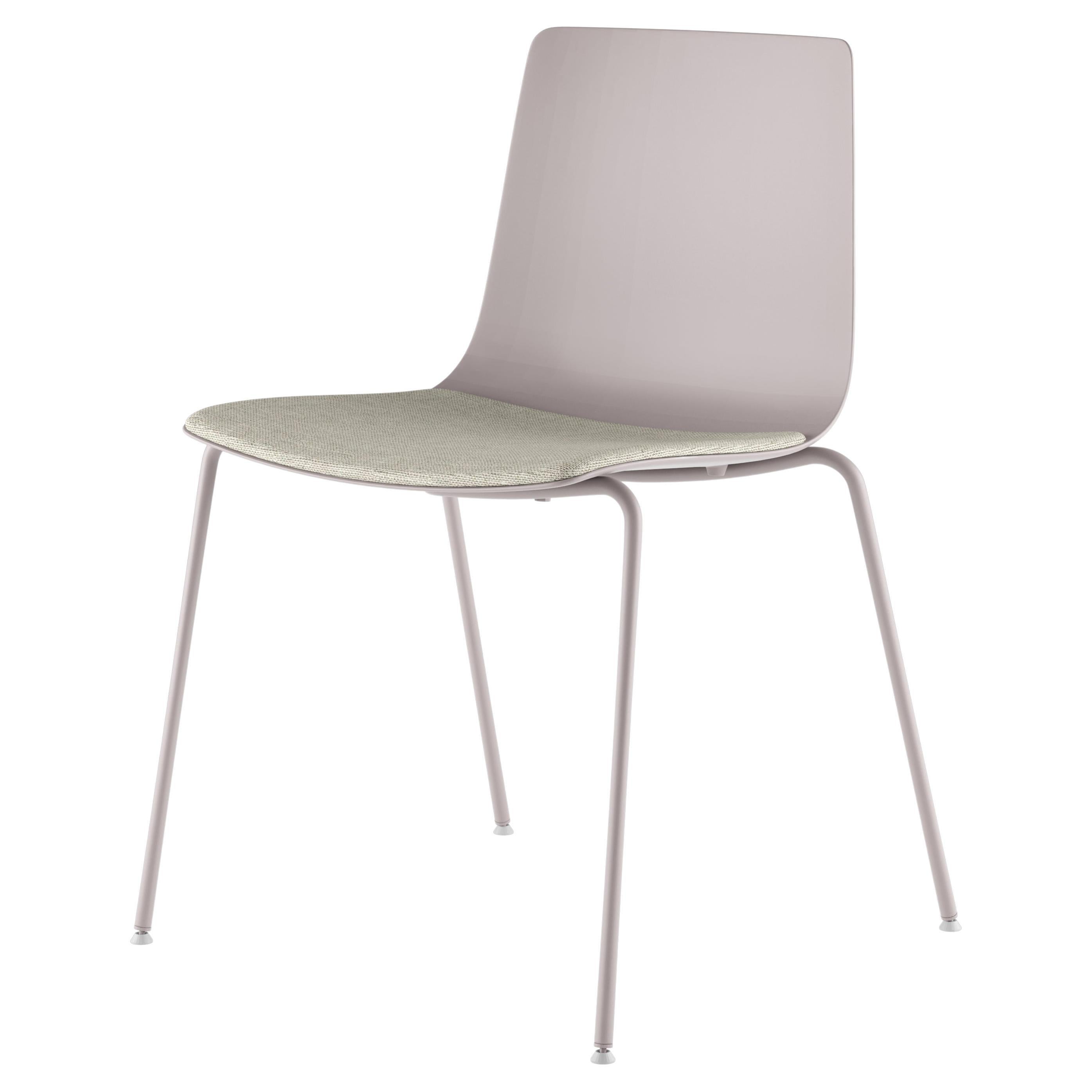 Alias 89C Slim Chair 4 Soft Small Pad in Sand with Lacquered Steel Frame For Sale