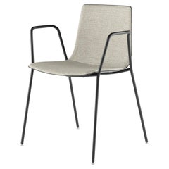 Alias 89D Slim Chair 4 Arm with Medium Pad in Beige and Lacquered Steel Frame