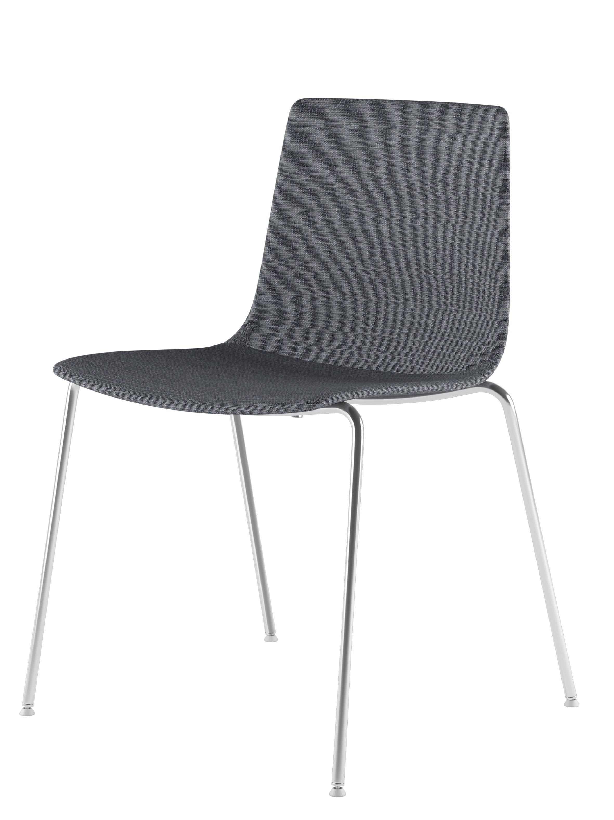 Alias 89F Slim Chair 4 Soft L in Grey with Chromed Steel Frame by PearsonLloyd For Sale