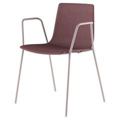 Alias 89G Slim Chair 4 Arm Soft L in Maroon with White Lacquered Steel Frame
