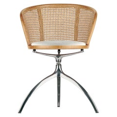 Alias 901 Young Lady Chair with White Upholstered Seat & Polished Aluminum Frame