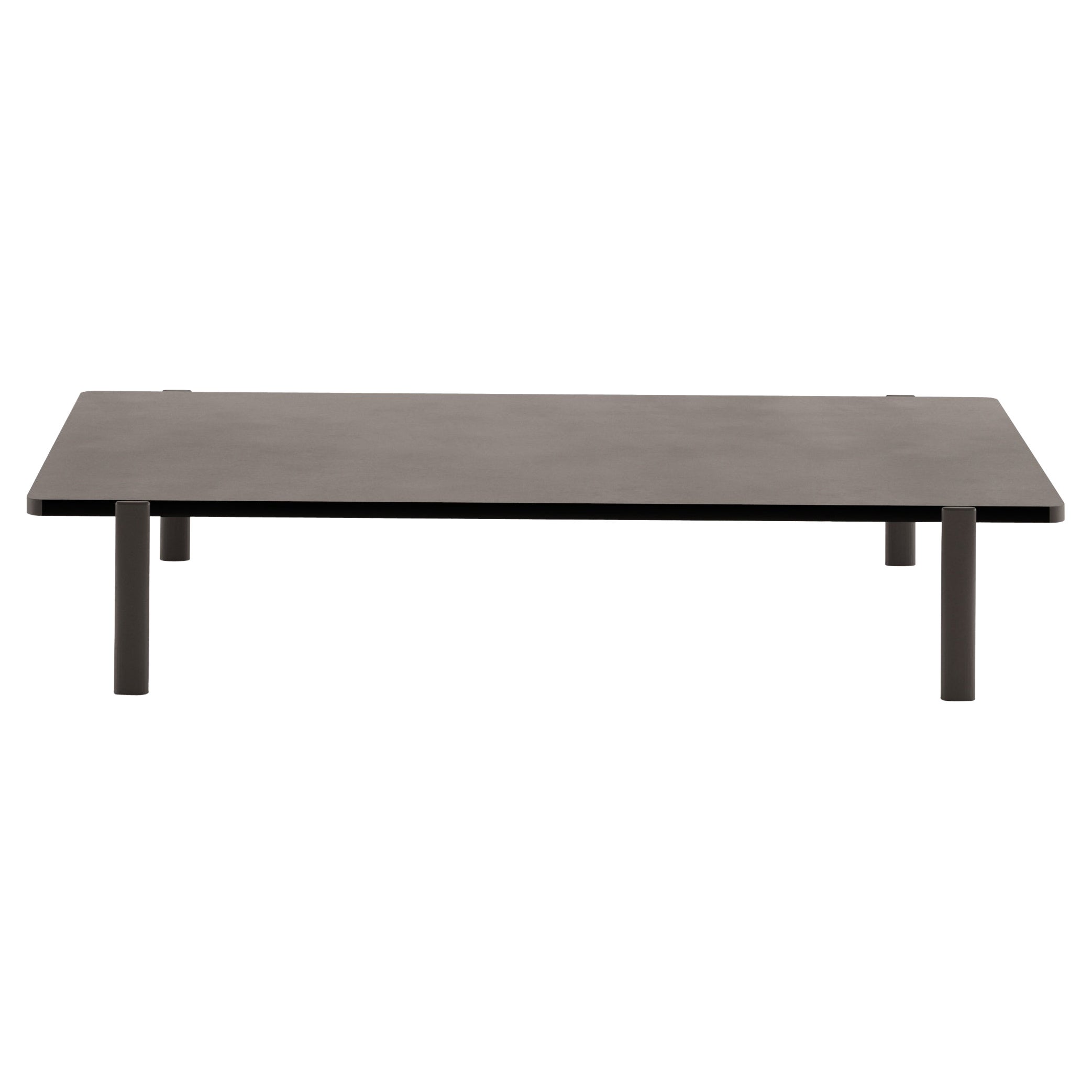 Alias 955 Table basse singulière rectangulaire avec cadre laqué de couleur grise