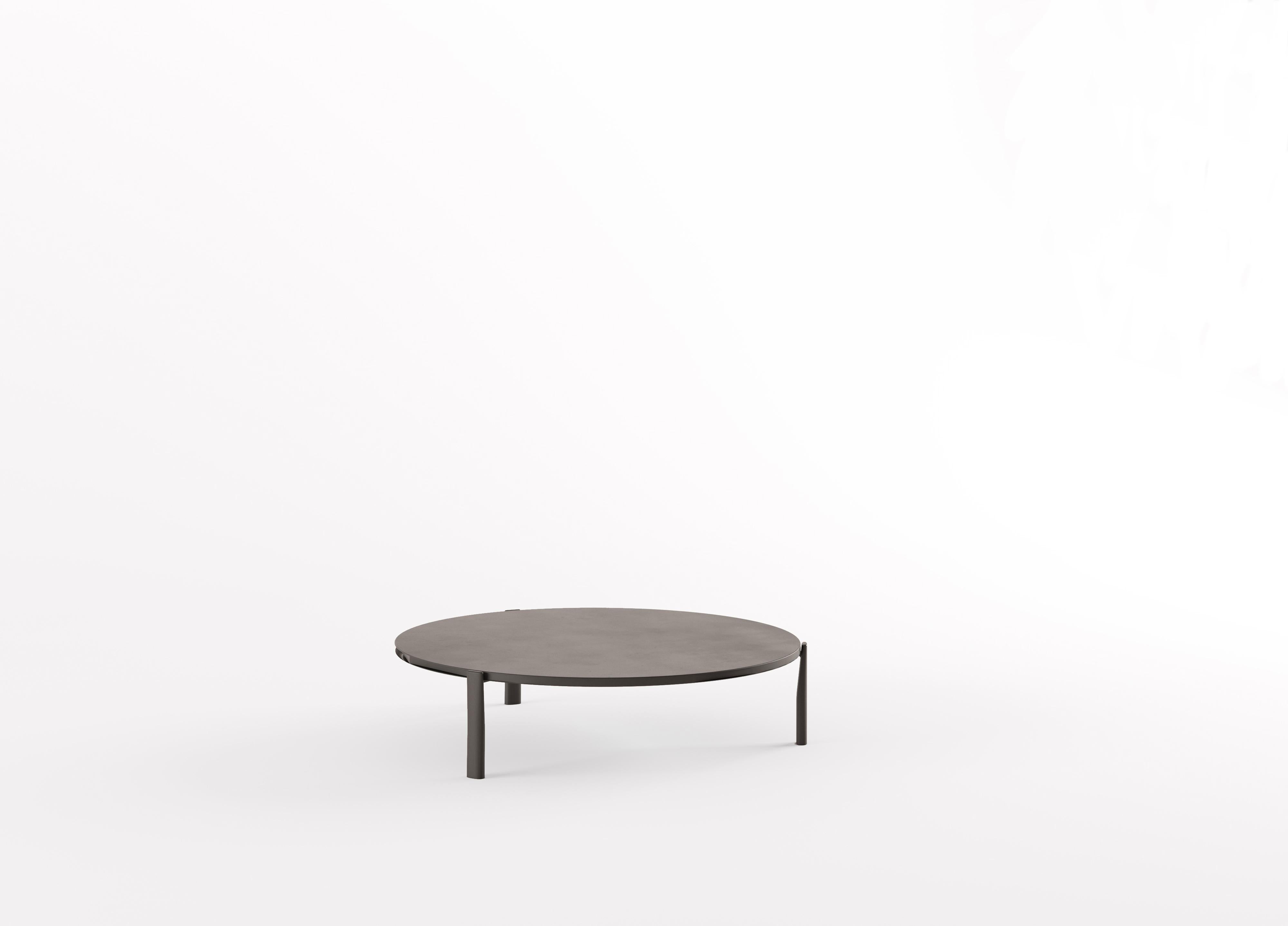 Italian Alias 955 Eleven Low Table Singular Round w Grey Color MDF & Lacquered Frame For Sale