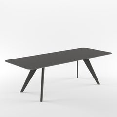 Table rectangulaire Alias AGO AG6 avec cadre en chêne gris et métal laqué