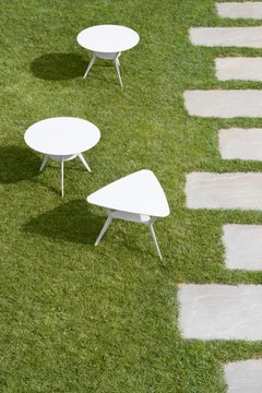 Alias B07 Biplane XS Ø62 Outdoor Table in White Top and Lacquered Frame