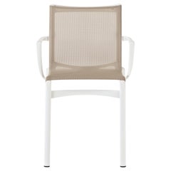 Fauteuil Alias Bigframe 44 en maille de sable avec cadre en aluminium laqué blanc