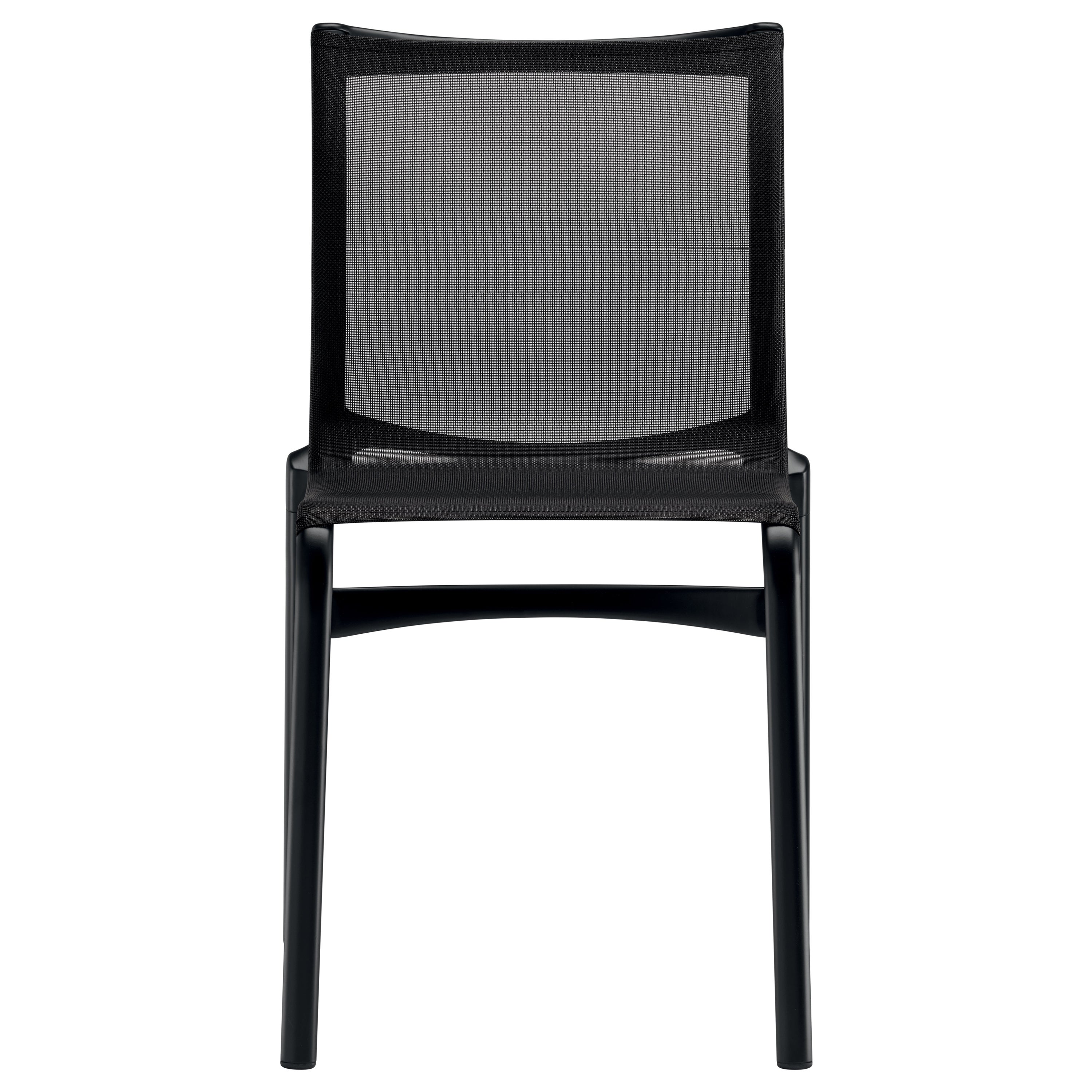 Alias Bigframe 44, Stuhl mit schwarzem Mesh-Sitz und lackiertem Aluminiumrahmen