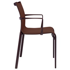 Fauteuil Bigframe 440 en maille d'aubergine avec cadre en aluminium laqué Alias