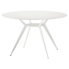 Table Alias Biplane 402 avec plateau en MDF blanc et cadre en aluminium laqué blanc