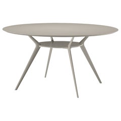 Table biplane Alias 403 avec plateau en MDF sable et cadre en aluminium laqué sable