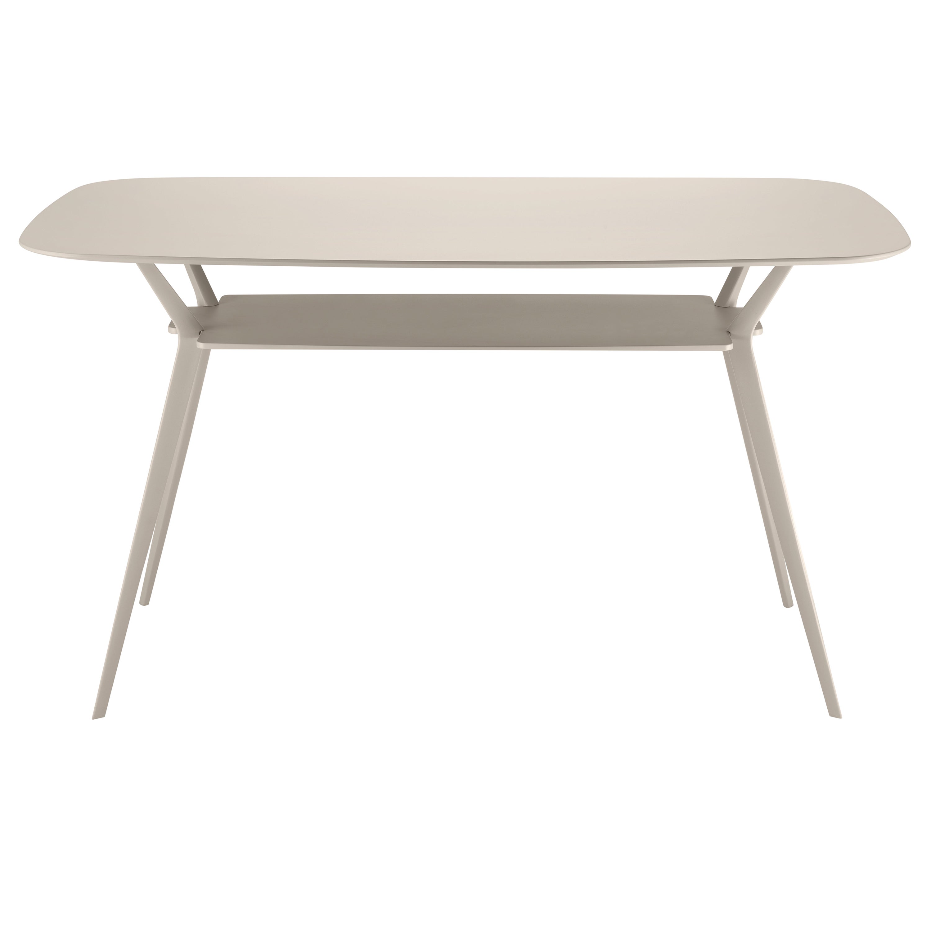 Alias Biplane 487 Hochtisch mit Sand-MDF-Platte und sandfarbenem, poliertem Aluminiumrahmen im Angebot