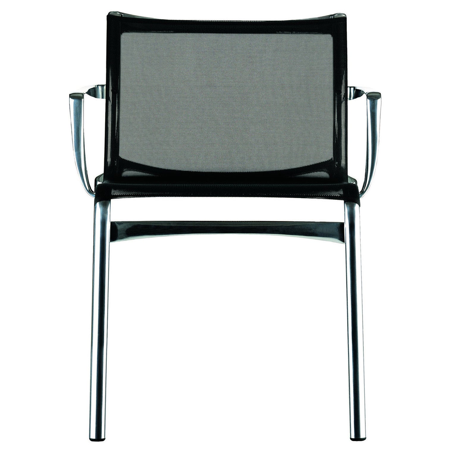 Alias Frame 52 Armchair in Black Mesh & Chromed Aluminium Frame by Alberto Meda