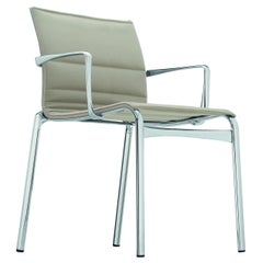 Alias Frame 52 Armchair in Divina Upholstery with Chromed Aluminium Frame