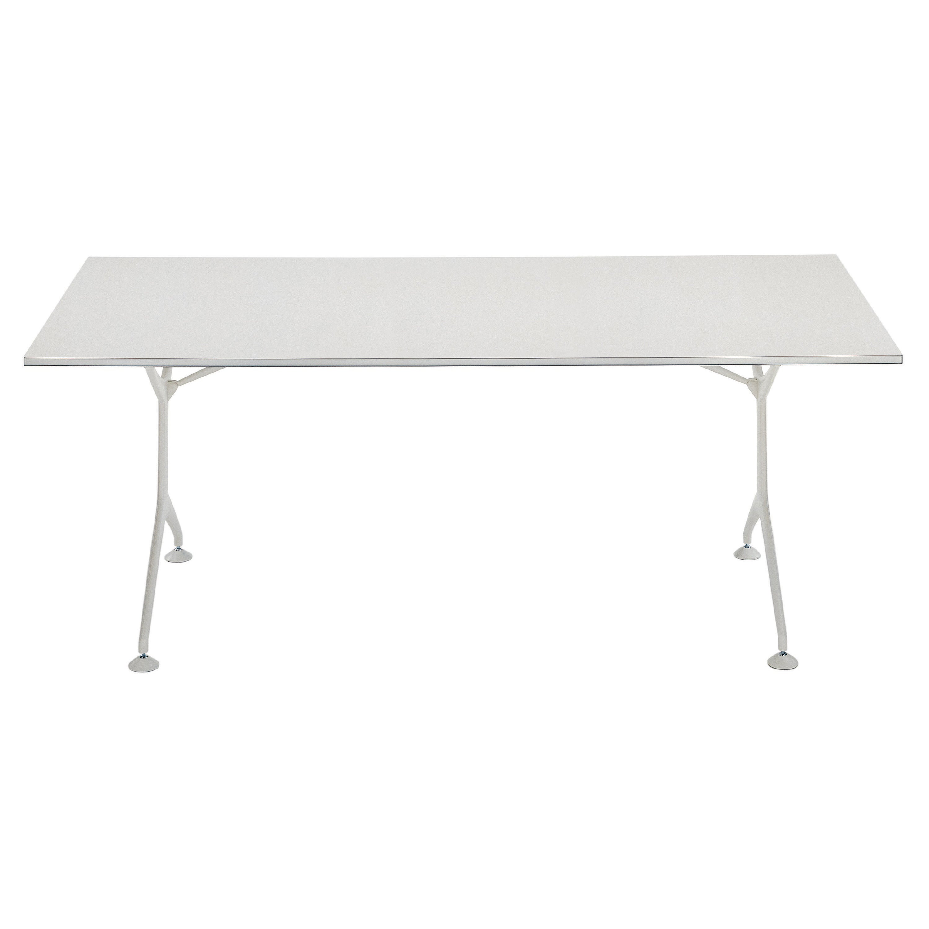 Encadrement Alias 190F avec plateau blanc et cadre en aluminium laqué d'Alberto Meda