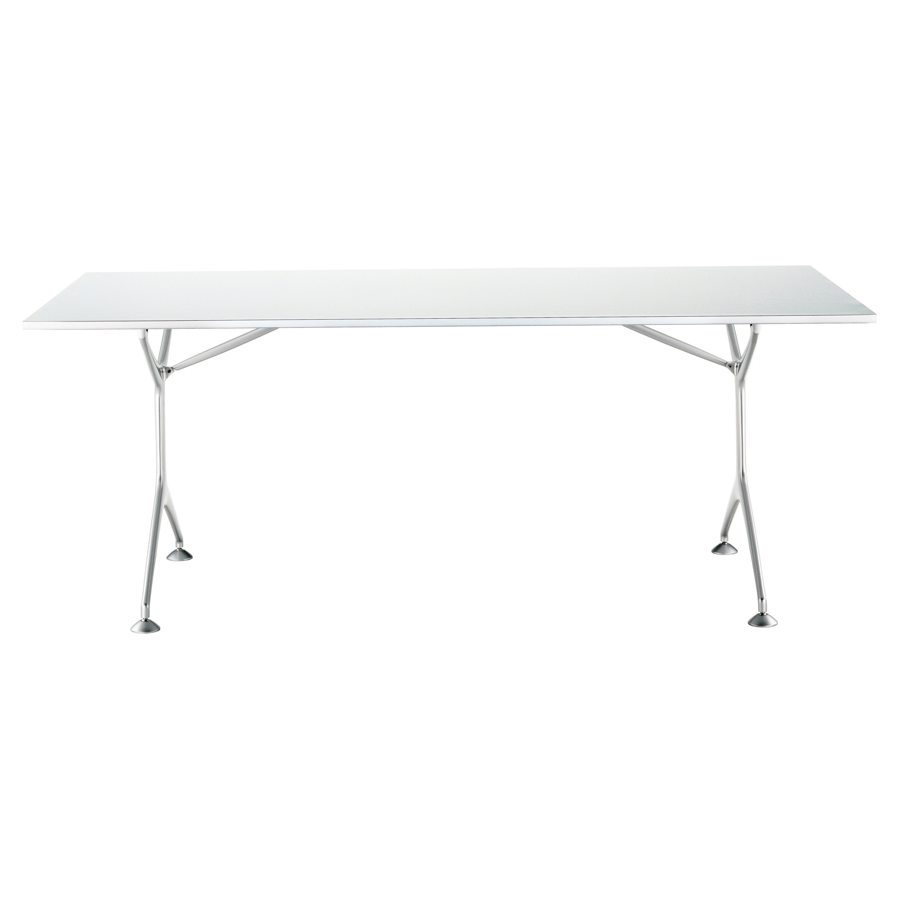 Encadrement Alias 190F avec plateau blanc et cadre en aluminium poli d'Alberto Meda