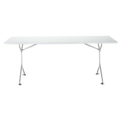 Encadrement Alias 190F avec plateau blanc et cadre en aluminium poli d'Alberto Meda