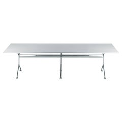 Table à cadre Alias 295XL avec plateau blanc et cadre en aluminium poli d'Alberto Meda
