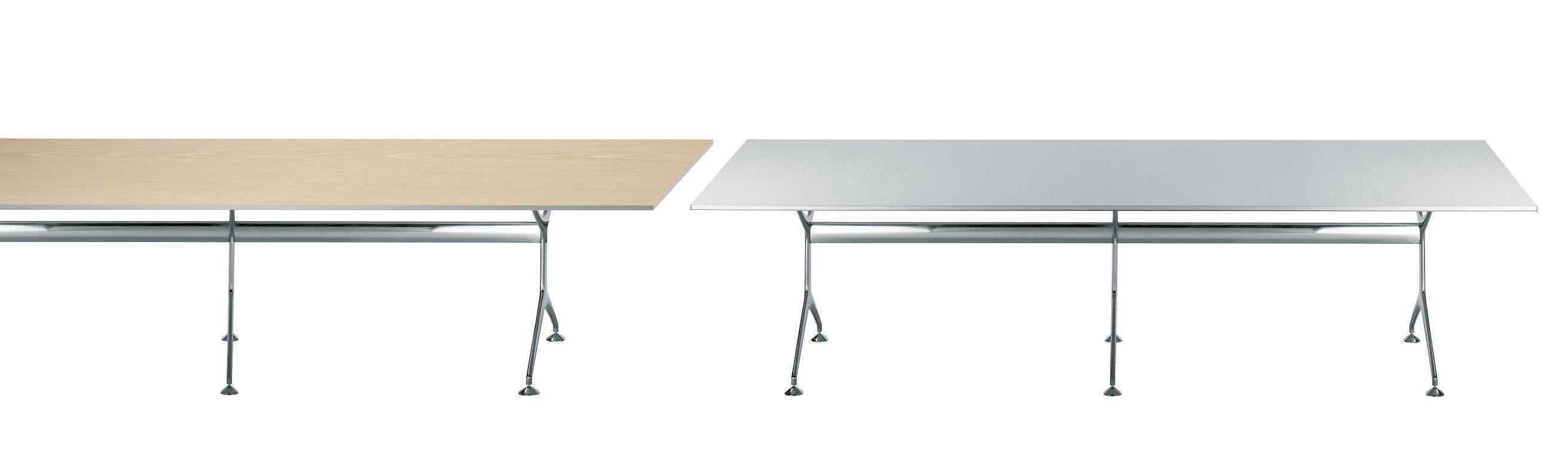 Alias Frametable 295XL in Whitened Oak Top with Polished Aluminium Frame by Alberto Meda

Fixed table with structure made of die-cast aluminium elements, with lacquered or polished finish.
Top in: - Extra light tempered glass, thickness 12 mm
