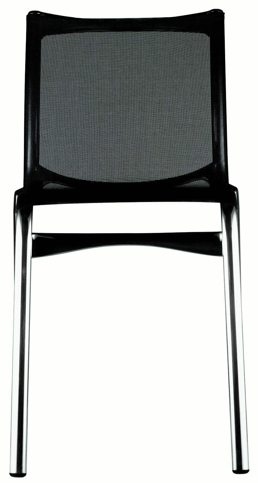 Sedia Alias Highframe 40 con sedile in rete nera e struttura in alluminio lucido di Alberto Meda

Sedia impilabile con struttura composta da profilo in alluminio estruso ed elementi in alluminio pressofuso. Seduta e schienale in rete di poliestere
