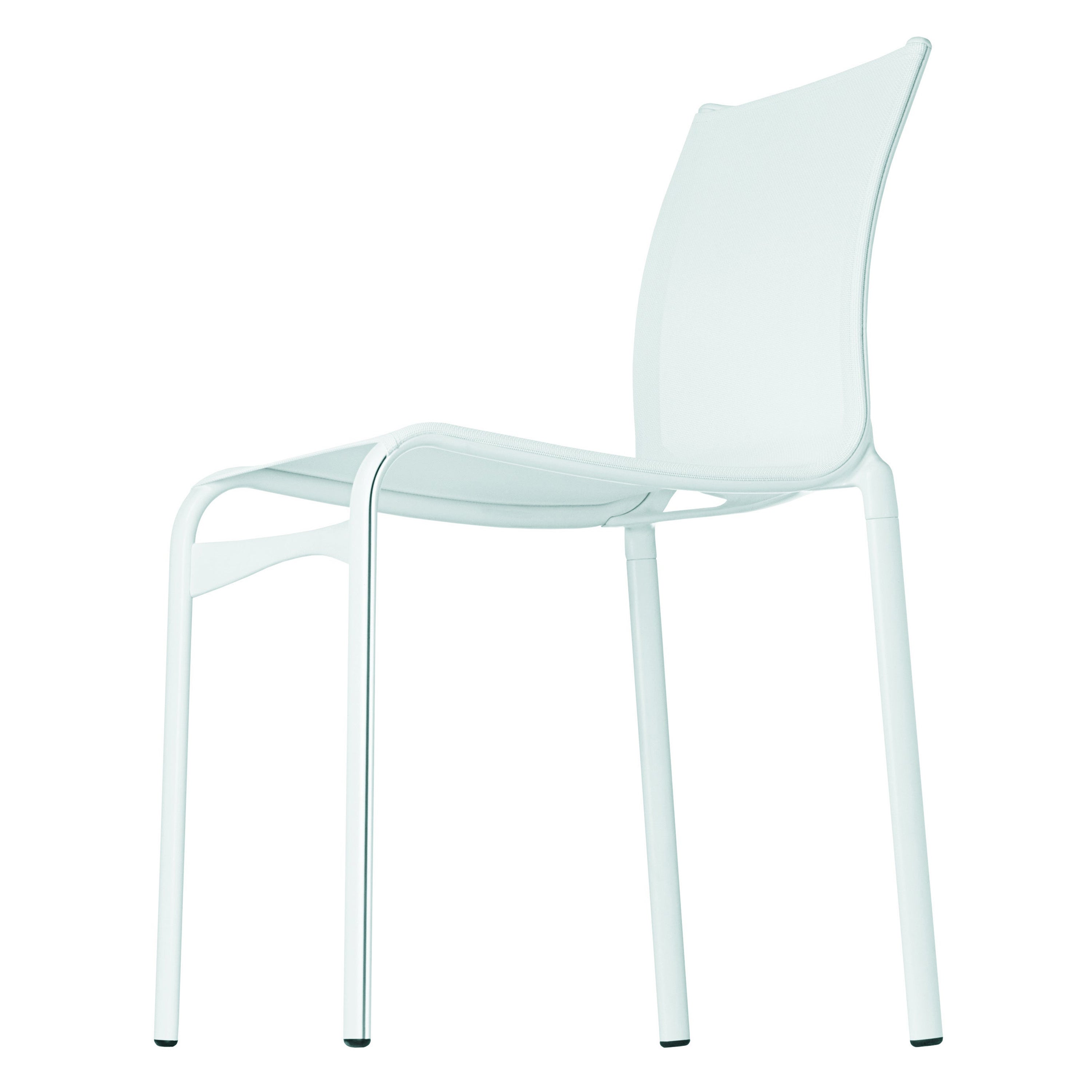 Silla de exterior Alias Highframe 40 de malla blanca con estructura de aluminio lacado