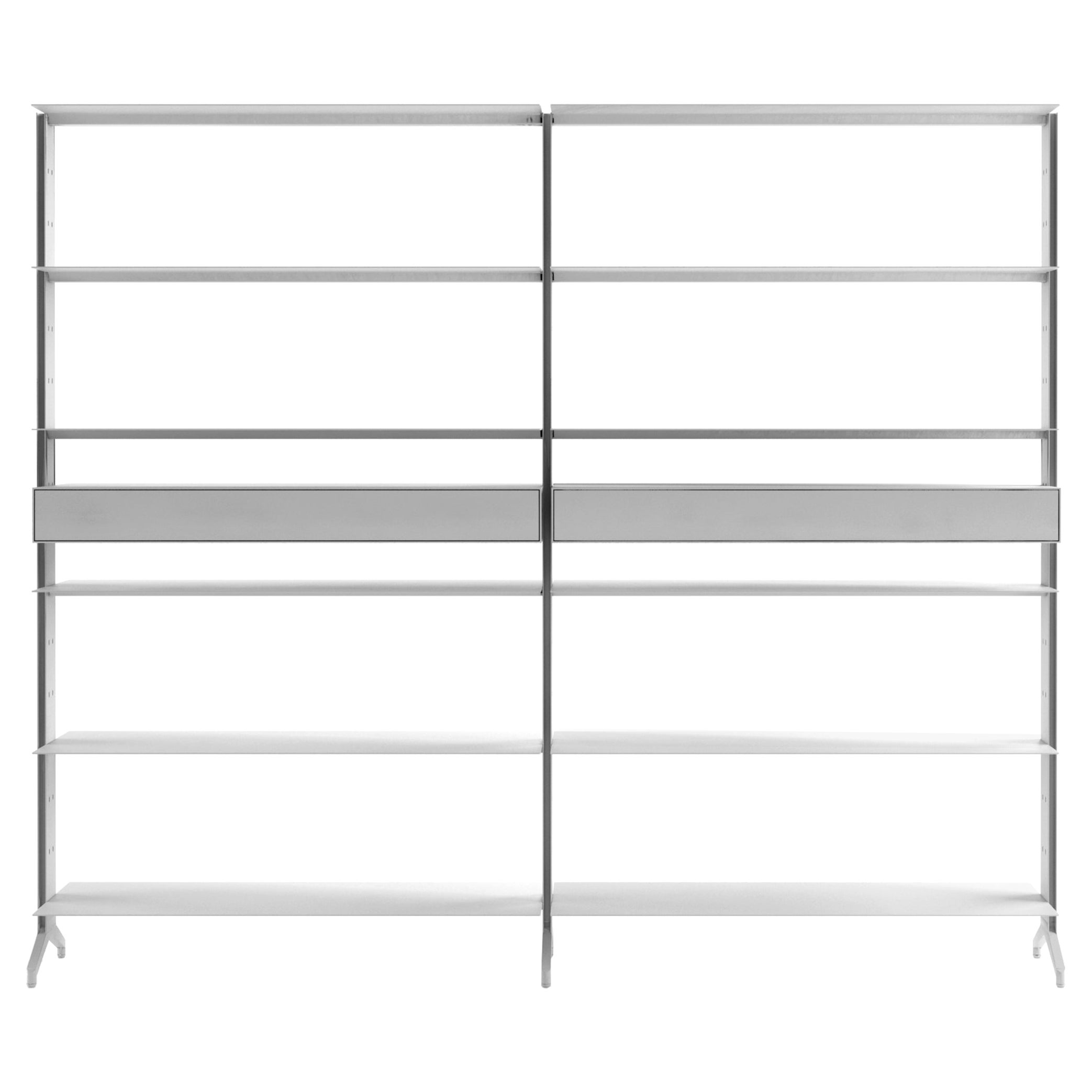 Bibliothèque Aline Alias J03 avec cadre en aluminium laqué blanc de Dante Bonuccelli en vente