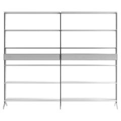 Bibliothèque Aline Alias J03 avec cadre en aluminium laqué blanc de Dante Bonuccelli