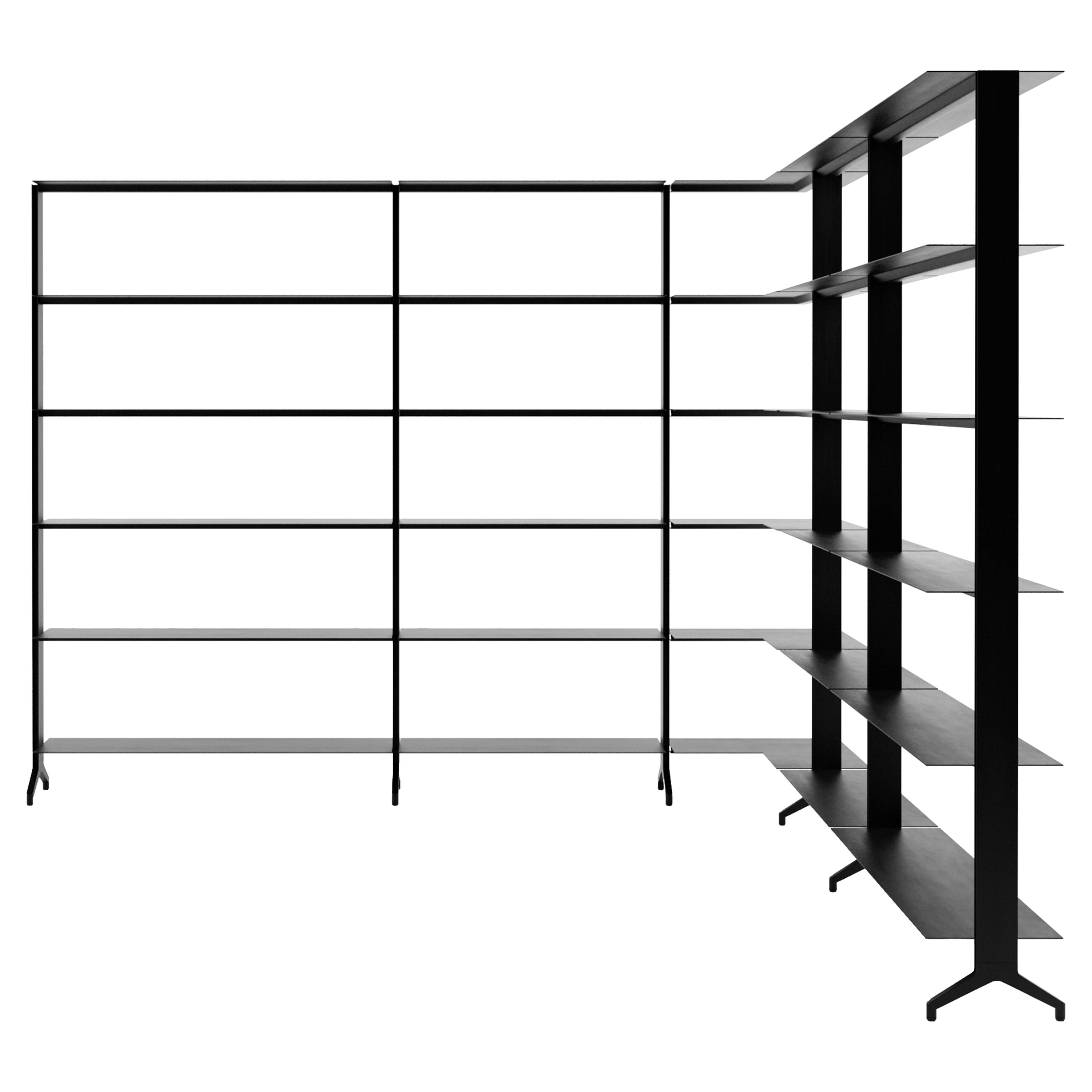 Alias J05 Aline Bookshelf in Black Lacquered Aluminum Frame by Dante Bonuccelli en vente