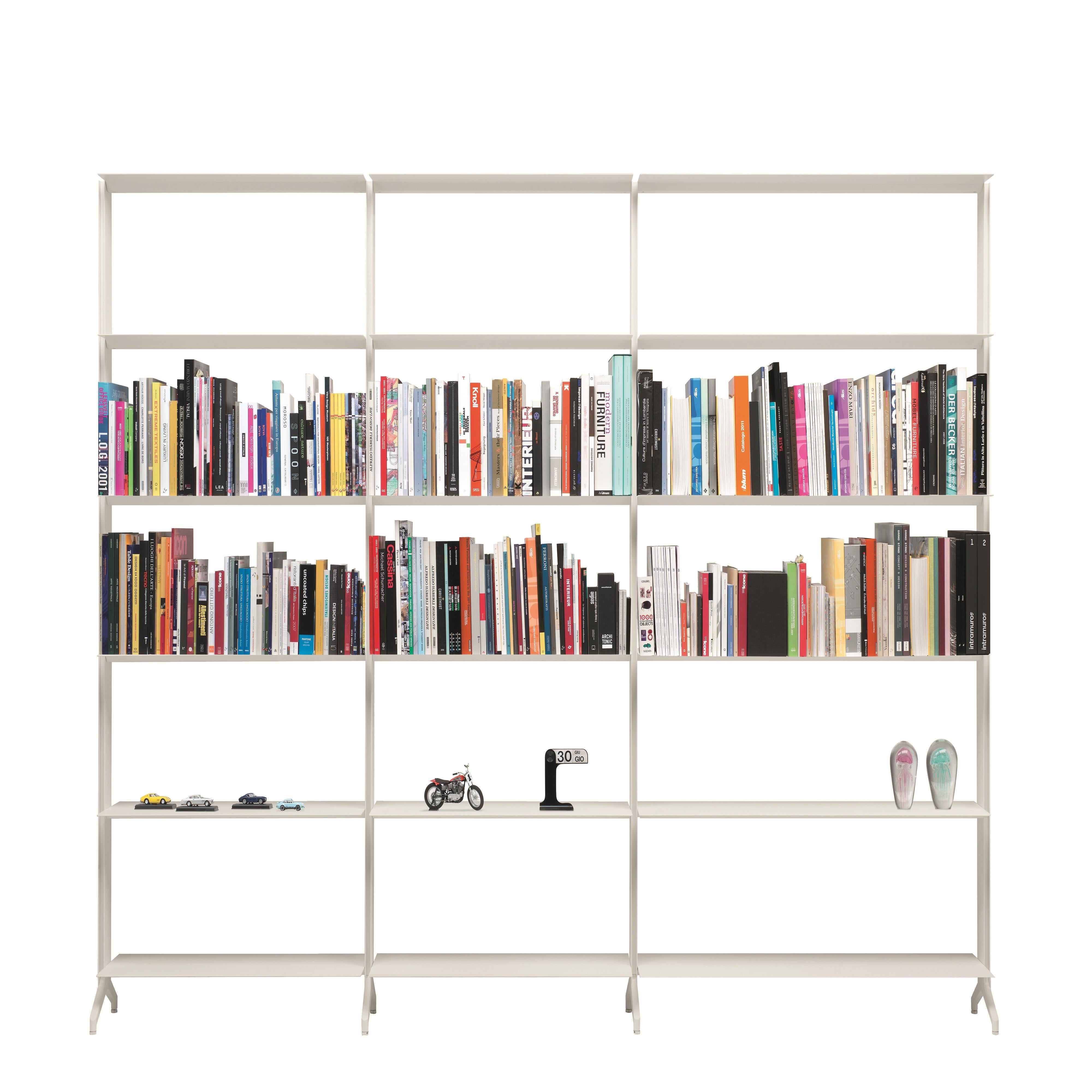 Italian Alias Large J09 Aline Bookshelf in White Lacquered Aluminum Frame For Sale