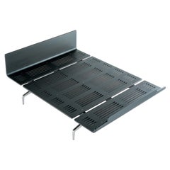 Alias LL4 Legnoletto Bed in Black Matt Lacquer with Polished Aluminum Legs