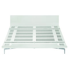 Alias LL4 Legnoletto Bed in White Matt Lacquer with Polished Aluminum Legs