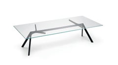 Alias Medium Dry XS 45B Table avec plateau en verre et structure en aluminium laqué noir