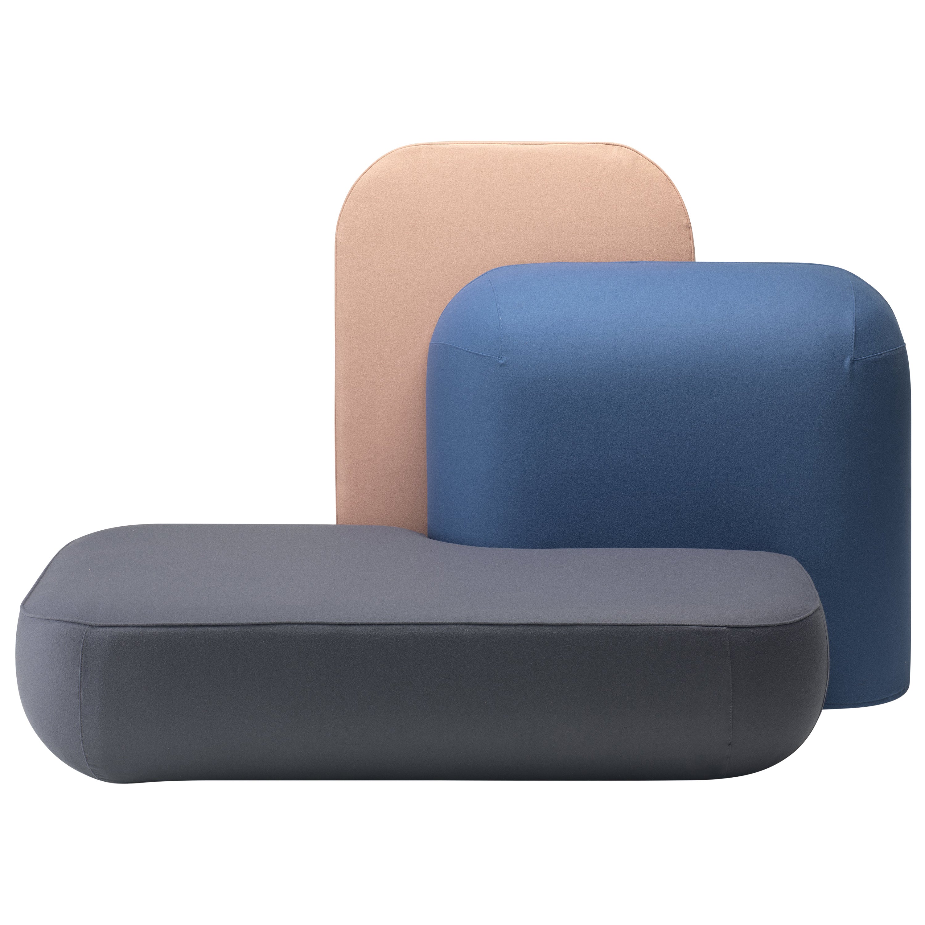 Alias Okome 004 Grey Upholstered Seat with Backrest by Nendo