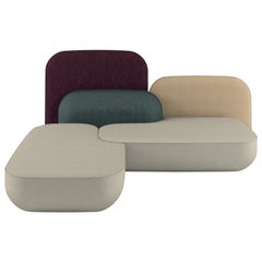 Alias Okome - Ensemble de sièges tapissés beige avec dossier par Nendo 006
