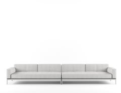 Canapé sectionnel Alias P06 AluZen en tissu d'ameublement avec cadre en aluminium poli